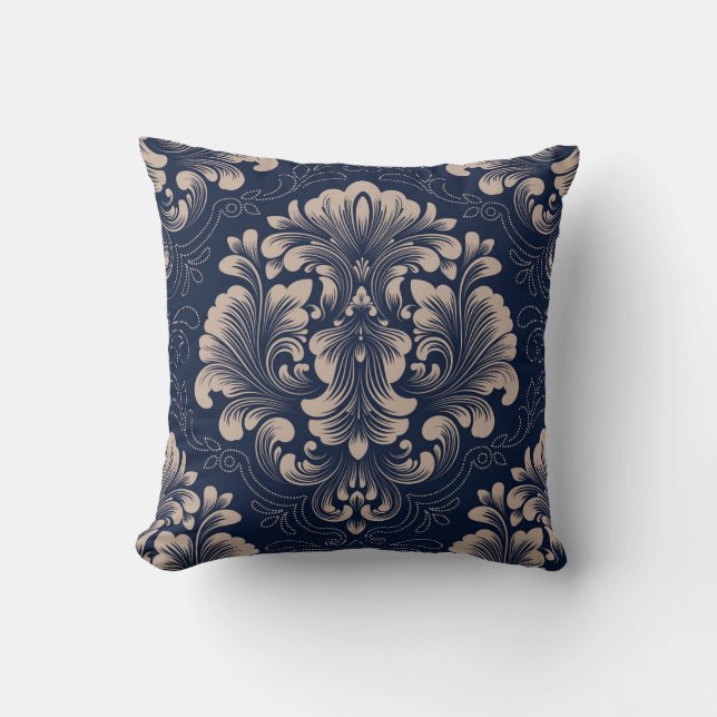 Klassisk havskräfta Sömlös Victorian Struktur Kudde (Framsida)