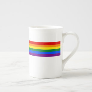 Klassisk HBTQ regnbågsflagga för gay-pride Benporslin Mugg