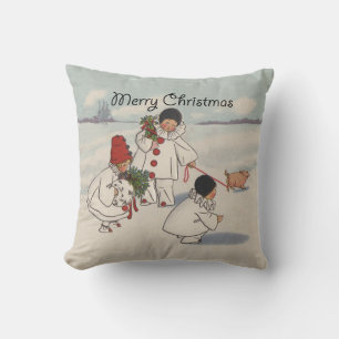 Klassisk helg jul Snö Child Kudde