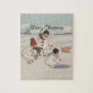 Klassisk helg jul Snö Child Pussel