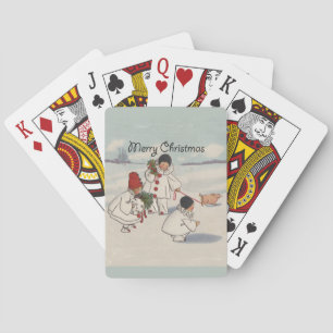 Klassisk helg jul Snö Child Spel Kort