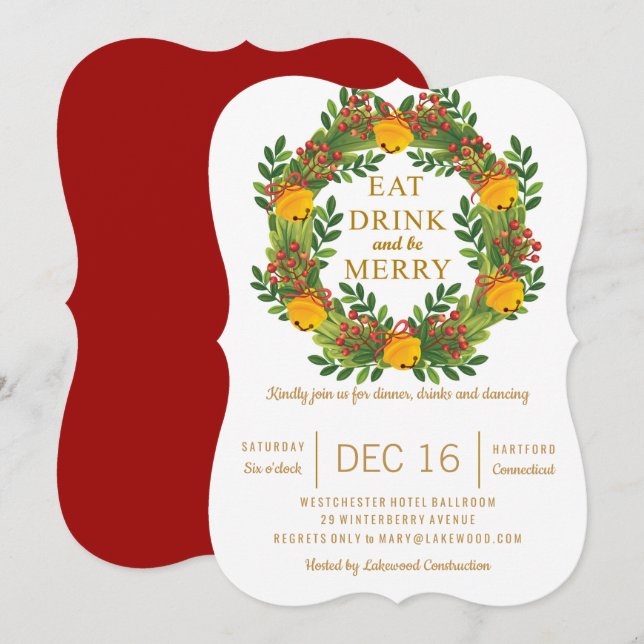 Klassisk Helgdag Kand Party Julgran Inbjudningar (Fram/baksida)