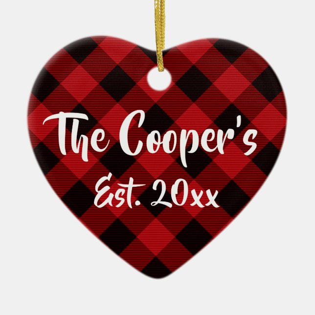 Klassisk Helgdag - röd buffel pläterad Julgransprydnad Keramik (Framsidan)