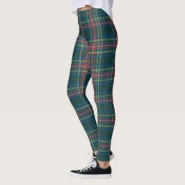 Klassisk Helgdag Tartan Play Black Red Grönt Leggings