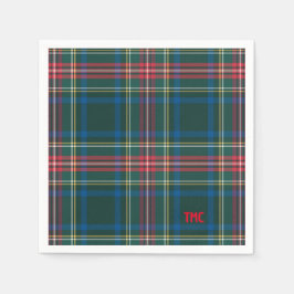Klassisk Helgdag Tartan Play Initialer Festive Chi Pappersservett