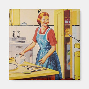 Klassisk hemmafru Retro l Kitchen-gåva Magnet