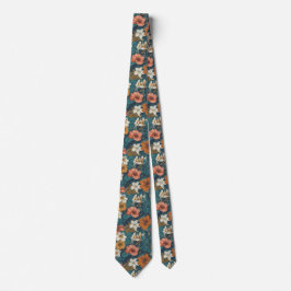 Klassisk herrmode tropiskt blommotiv slips