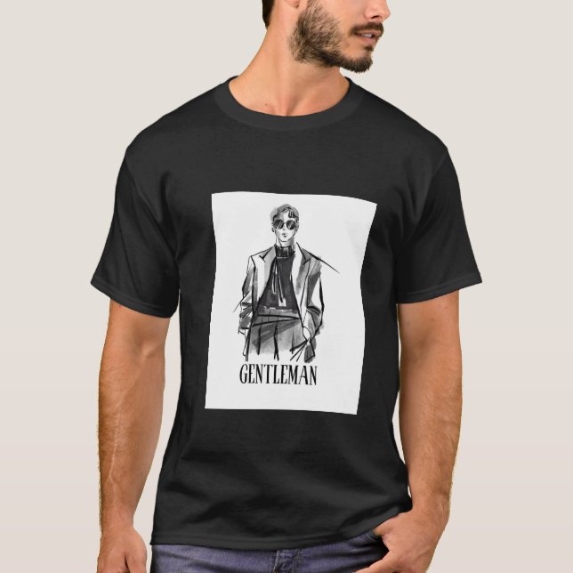 Klassisk herrt-shirt Tidlös mode för män T Shirt (Framsida)