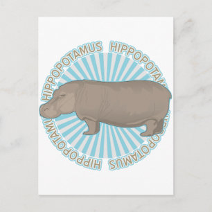Klassisk Hippopotamus Vykort
