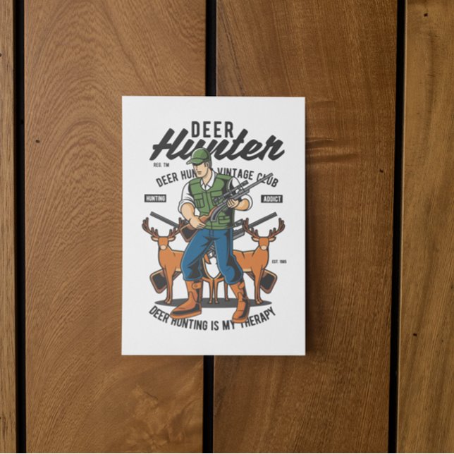 Klassisk Hjort-jägare, citat Mancave Vykort (deer hunter vintage postcard)