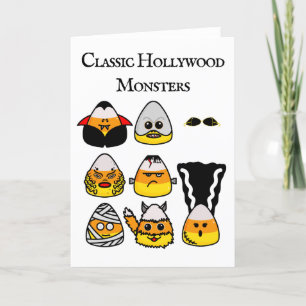 Klassisk Hollywood-monster Godis Corn Holiday Card Helgkort