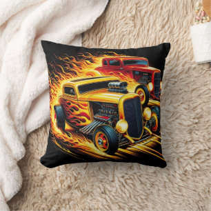 Klassisk hot rod-tävla i rörelse kudde