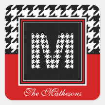 Klassisk Houndstooth & Monogram | Red Black White