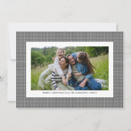 Klassisk houndstooth svart och vitt julkort