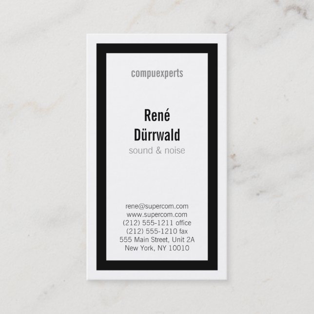 Klassisk i BW Visitkort (Framsida)