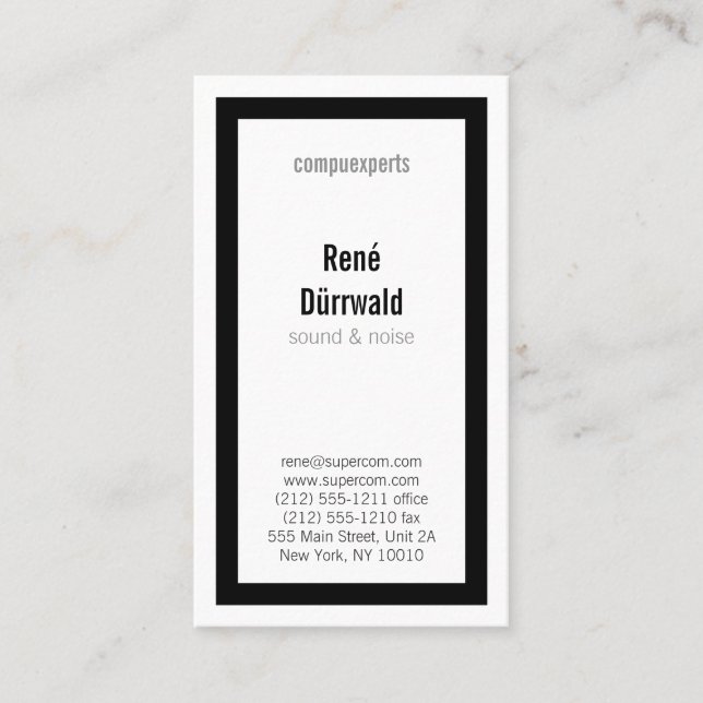 Klassisk i BW Visitkort (Framsida)