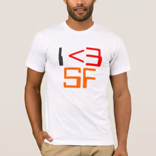 Klassisk I Heart SF Röd Ikonisk Grafik Tee