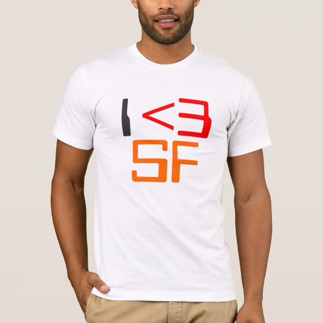 Klassisk I Heart SF Röd Ikonisk Grafik Tee (Framsida)