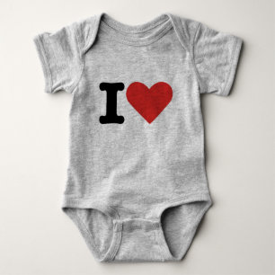 Klassisk I Love Heart Minimalistisk Bebis Onesie T Shirt