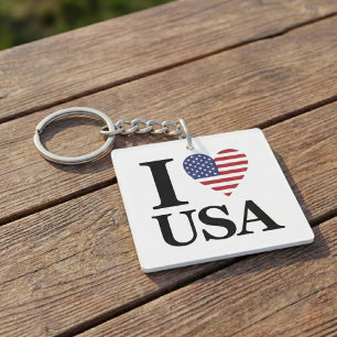 Klassisk "I ❤️ USA" Påstående-nyckelkedja