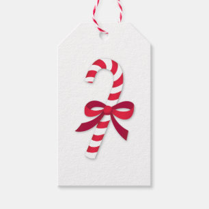 Klassisk illustration av candy cane presentetikett