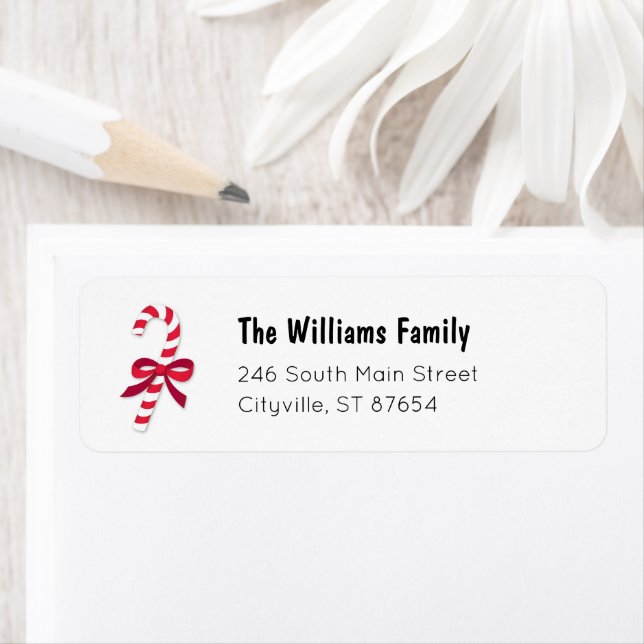 Klassisk illustration av candy cane returadress etikett (Insitu)