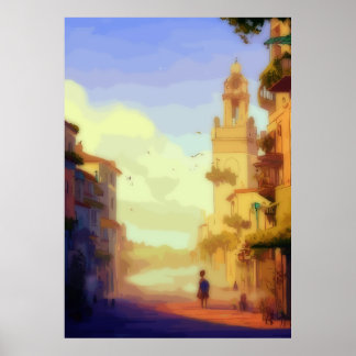 Klassisk illustration av Havana Street Poster