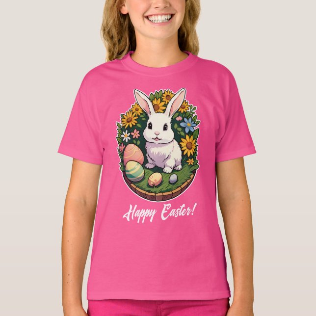 Klassisk illustration av påskharen. Glad påsk! T Shirt (Framsida)