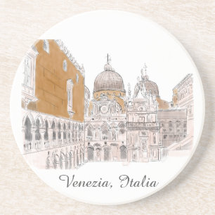 Klassisk illustration av Venedig St. Marks Square  Underlägg