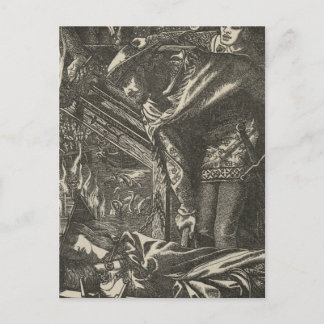 Klassisk illustration för Dam vid Shalott Vykort