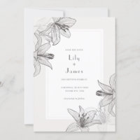 Klassisk Illustrerad Blommig Liljor Spara datum