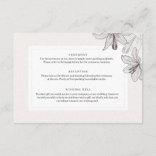 Klassisk illustrerad Blommigt Lilies-detalj Tilläggskort
