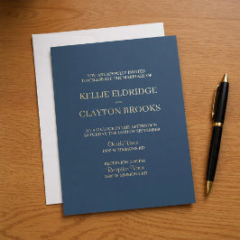 Klassisk inbjudan till Blåbröllop Forever love