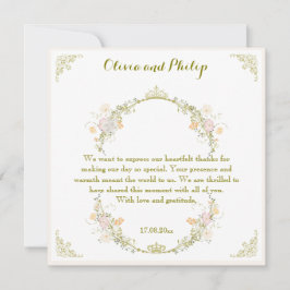 Klassisk inbjudan till Blommigten Bröllop Vintage 