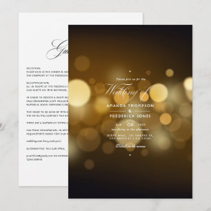 Klassisk inbjudan till Elegant Bokeh-bröllop