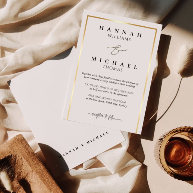 Klassisk inbjudan till elegant bröllop i monogram (Skapare uppladdad)