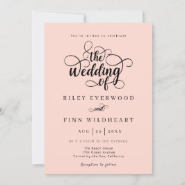 Klassisk inbjudan till Elegant Calligraphy Wedding