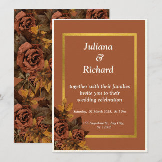 Klassisk inbjudan till hösten Ro-bröllop