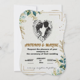 klassisk inbjudan till kärlek-bröllop