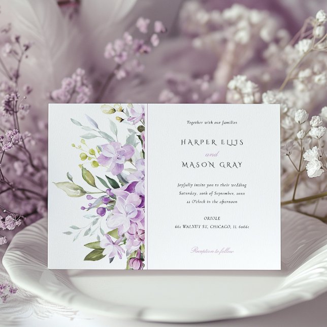 Klassisk inbjudan till Lilac Garden Wedding (Skapare uppladdad)