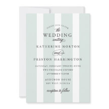 Klassisk inbjudan till Rand-bröllop i ljusblå blåt