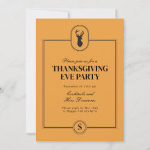 Klassisk inbjudan till Thanksgiving Eve-fest