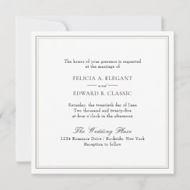 Klassisk inbjudan till typografiskt fyrkantigt brö