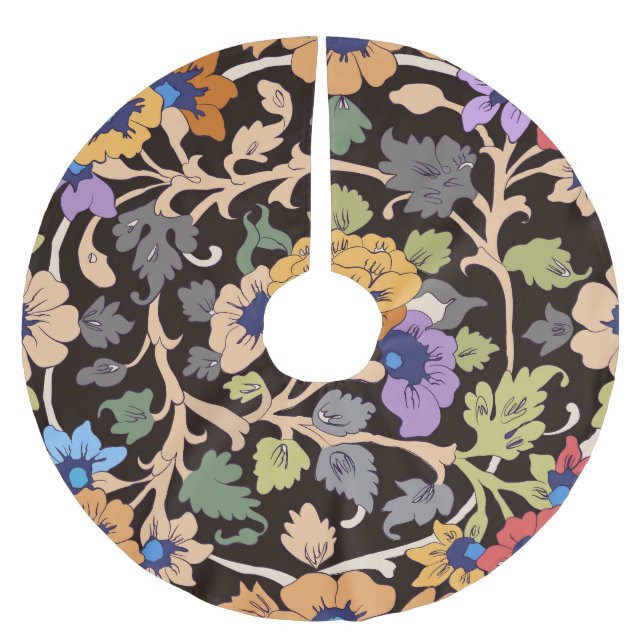 Klassisk islamisk: Blommigt Sömlös ornament Julgransmatta Borstad Polyester (Framsidan)