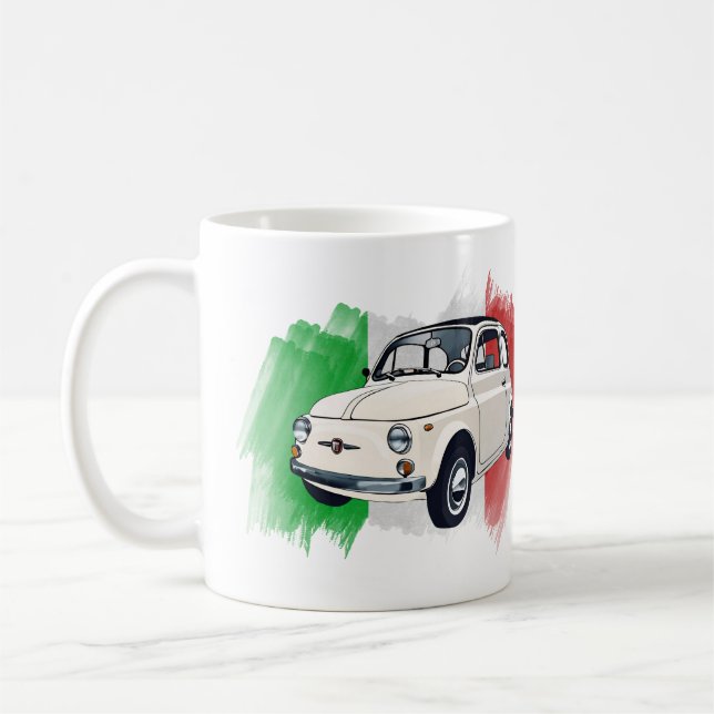 Klassisk italiensk Fiat 500-bil Kaffemugg (Vänster)