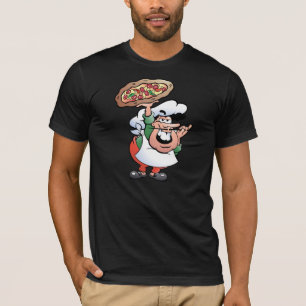 Klassisk italiensk pizzakock tecknad film t-shirt