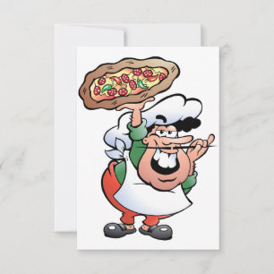 Klassisk italiensk pizzakocktecknad inbjudningar