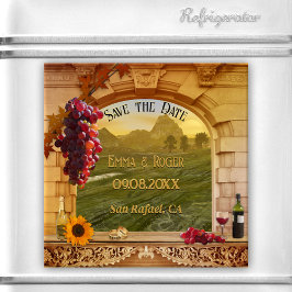 Klassisk italiensk vineyard - höst Spara datumet Magnet
