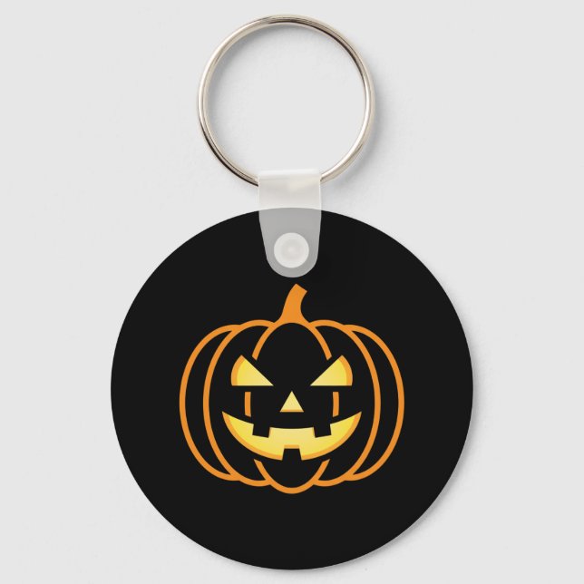 Klassisk Jack-O'-Lantern Halloween Nyckelring (Framsida)