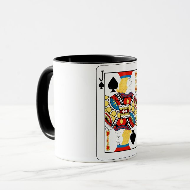 Klassisk Jack of Spades Poker Kort Mugg (Framsida vänster)